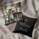 16 Photo Collage Family Script Name Cushion<br><div class="desc">Personalise with your 16 favourite family photos and add your family name in an elegant script to create a unique photo collage,  memory and gift. You can customise the background to your favourite colour. A lovely keepsake to treasure! Designed by Thisisnotme©</div>