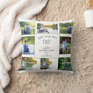 16 Photo Collage Father's Day Keepsake Cushion