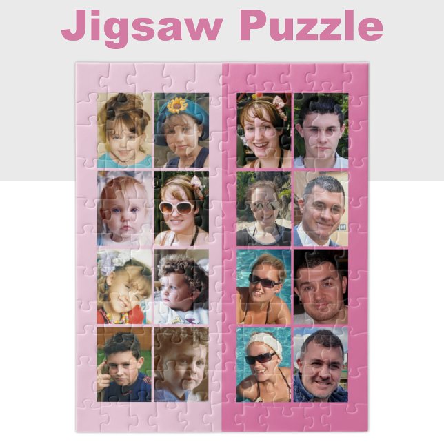 16 photo collage light and dark pink jigsaw puzzle (Creator Uploaded)
