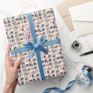 16 Photo Collage Personalised Wrapping Paper