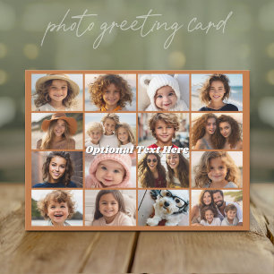 16 Photo Collage - Terra Cotta Chunky Text Holiday Card