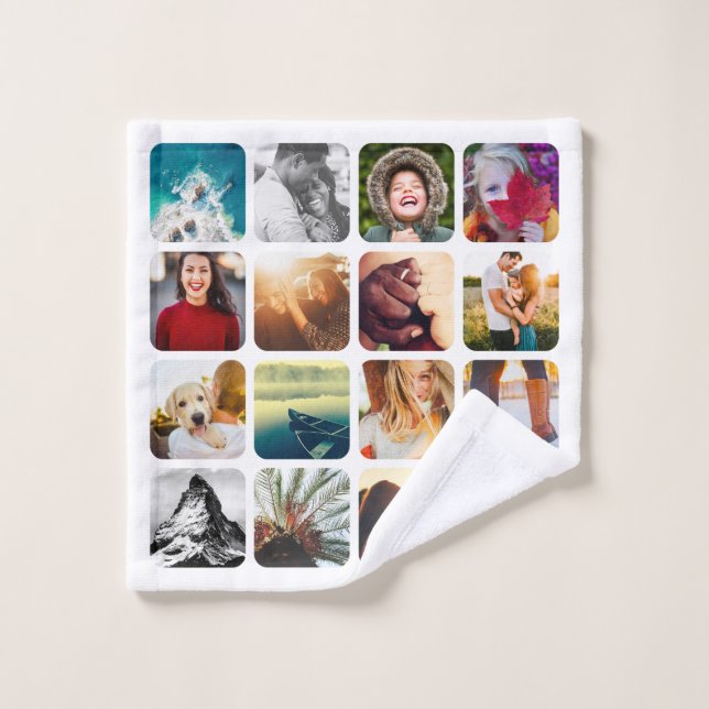 16 Photo Wash Cloth Template Square Rounded Frame (Wash Cloth)