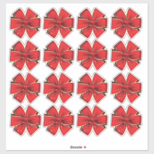16 Red Bows Kiss Cut Package Envelope Gift