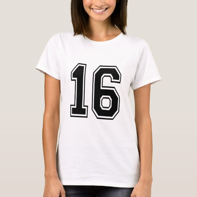 16 sixteen varsity num T-Shirt (Front)