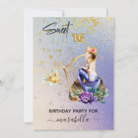 *~* 16 SWEET SIXTEEN Blue Mermaid Ombre Birthday 