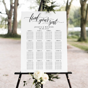 16 Table Large Wedding Guest Seating Chart