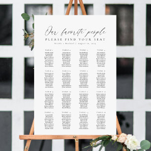 16 Tables Favourite People Acrylic Seating Chart