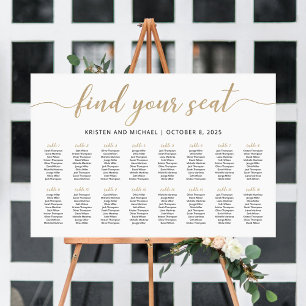 16 Tables Find Your Seat Seating Chart Plan