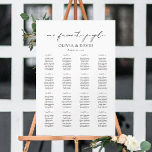 16 Tables Simple Our Favourite People Seating Char Poster