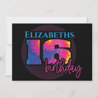 16 Tye Dye Typography Birthday