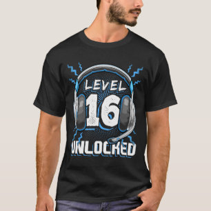 16 Unlocked Video Game 16th Birthday Pc Gaming Gif T-Shirt