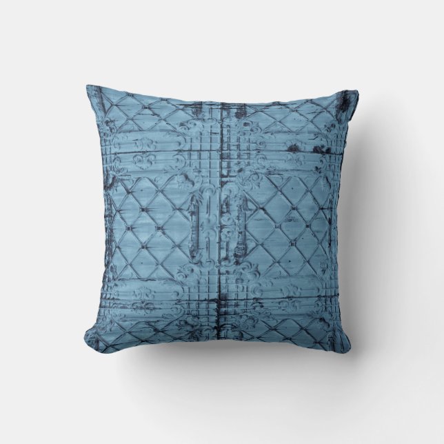 16"x16" Throw Pillow Rustic Tin Panel Ceiling Coun (Front)