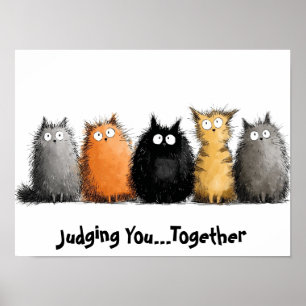 16 x 12 Cartoon Cat Poster