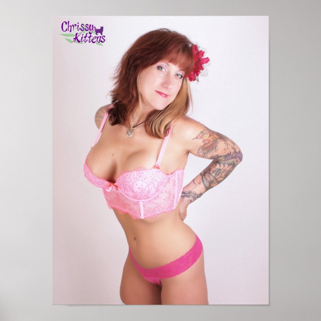 16" x 12" Chrissy Kittens Pinky Poster (Front)