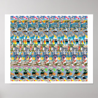 16" x 14" "Sailing" 3D Poster by Magic Eye®