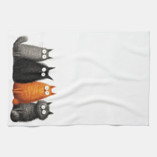 16 x 24 Kitchen Towel-Adorable Cartoon Cats Tea Towel