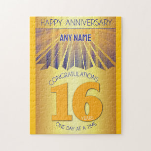 16 Year AA 12 Step Anniversary Personalised Jigsaw Puzzle