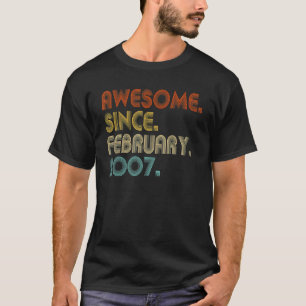 16 Year Old Awesome Since February 2007 16th Birth T-Shirt