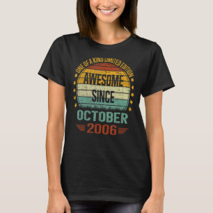 16 Year Old Awesome Since October 2006 16th Birt T-Shirt