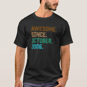16 Year Old Awesome Since October 2006 16th Birth T-Shirt