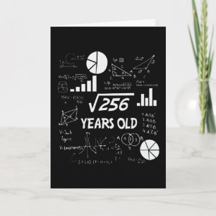 16 Year Old Bday Geeky Math 16th birthday Gift Card