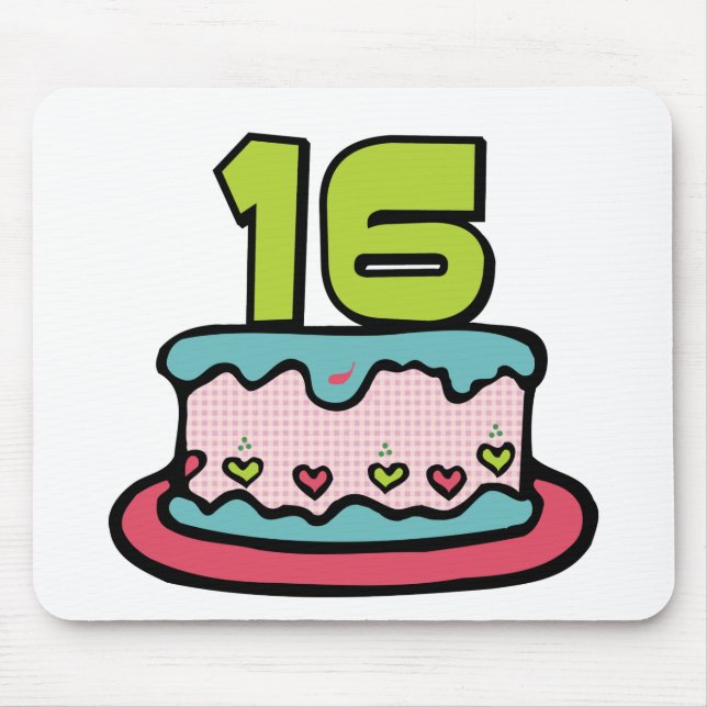 16 Year Old Birthday Cake Mouse Pad (Front)