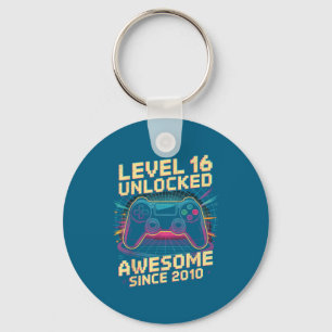 16 Year Old Boy Level 16 Gamer 2010 16th Birthday Key Ring