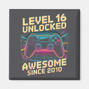 16 Year Old Boy Level 16 Gamer 2010 16th Birthday  Magnet