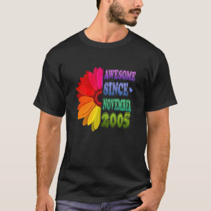 16 Year Old Floral Awesome Since November 2005 16t T-Shirt