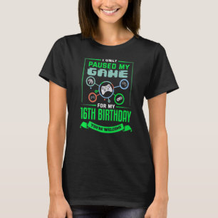 16 Year Old Gamer Birthday 16th BDay Boys Son T-Shirt