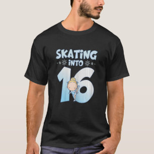 16 Year Old Girl Ice Skating Into 16th Birthday Te T-Shirt