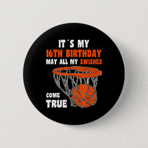 16 Year Old Happy 16th Birthday Bysketbyll 16th Bi 6 Cm Round Badge