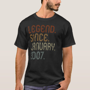 16 Year Old Legend Since January 2007 16th Birthda T-Shirt