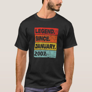 16 Year Old Legend Since January 2007 16th Birthda T-Shirt
