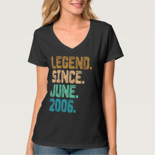 16 Year Old Legend Since June 2006 16th Birthday V T-Shirt