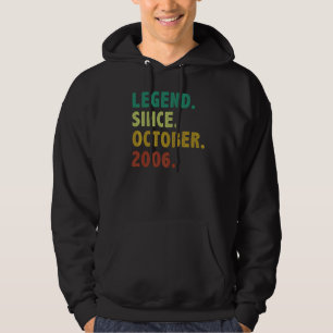 16 Year Old  Legend Since October 2006 16th Birthd Hoodie