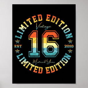 16 Year Old Vintage 2010 Limited Edition 16th Birt Poster