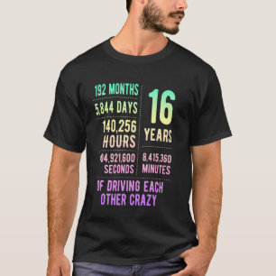 16 Years Married Funny 16th Wedding Anniversary T-Shirt