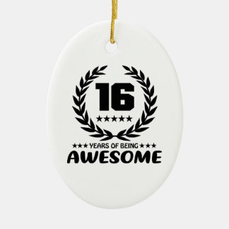 16 Years of being Awesome Ceramic Tree Decoration