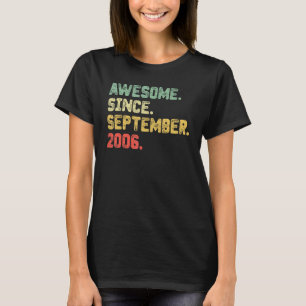 16 Years Old Awesome Since September 2006 16th Bi T-Shirt