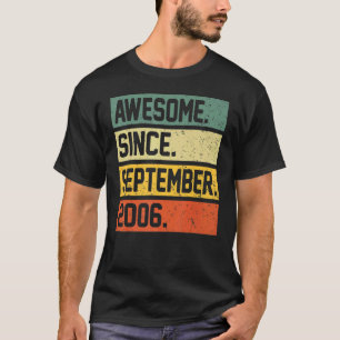 16 Years Old  Awesome Since September 2006 16th Bi T-Shirt
