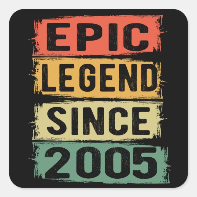 16 Years Old Bday 2005 Epic Legend 16th Birthday Square Sticker (Front)