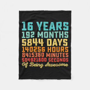 16 Years Old Birthday Quote Funny 16th B-Day Math Fleece Blanket