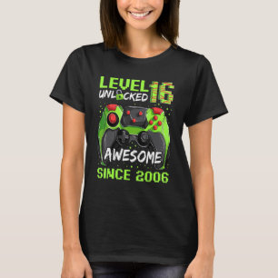 16 Years Old  Gamer Man Birthday Awesome Since 200 T-Shirt