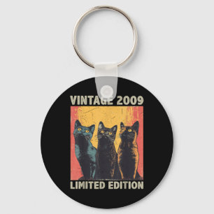 16 Years Old Gift Retro Vintage 2009 Cat Lover 16t Key Ring