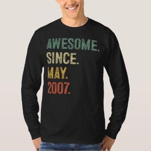 16 Years Old Gifts Awesome Since May 2007 16th Bir T-Shirt