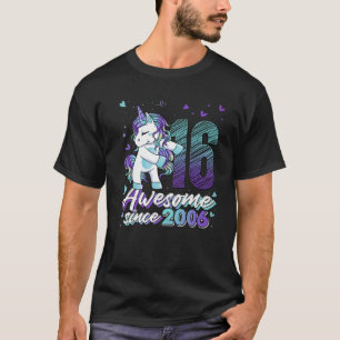 16 Years Old Gifts Unicorn Flossing 16Th Birthday T-Shirt