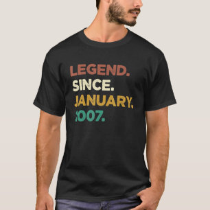 16 Years Old Legend Since January 2007 16th Birthd T-Shirt