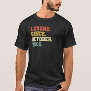 16 Years Old Legend Since October 2006 16th Birth T-Shirt