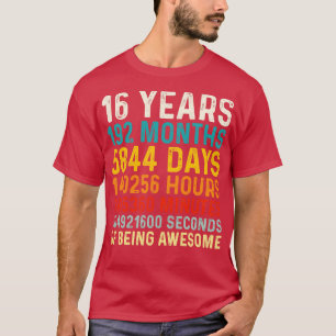 16 Years old of Being Awesome 16th Birthday Gift V T-Shirt